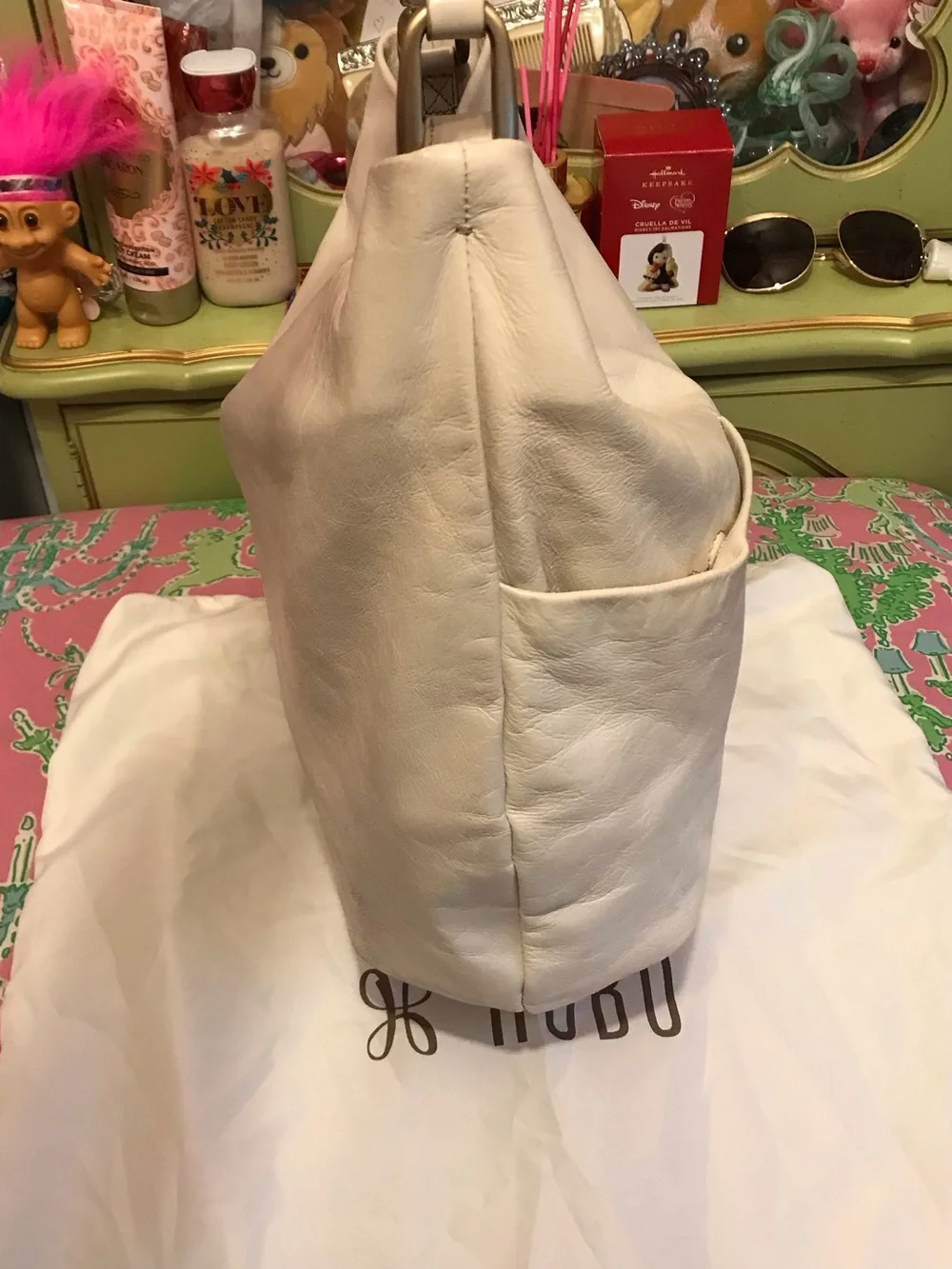 Hobo Harley cream with brown tassel Hobo Bag